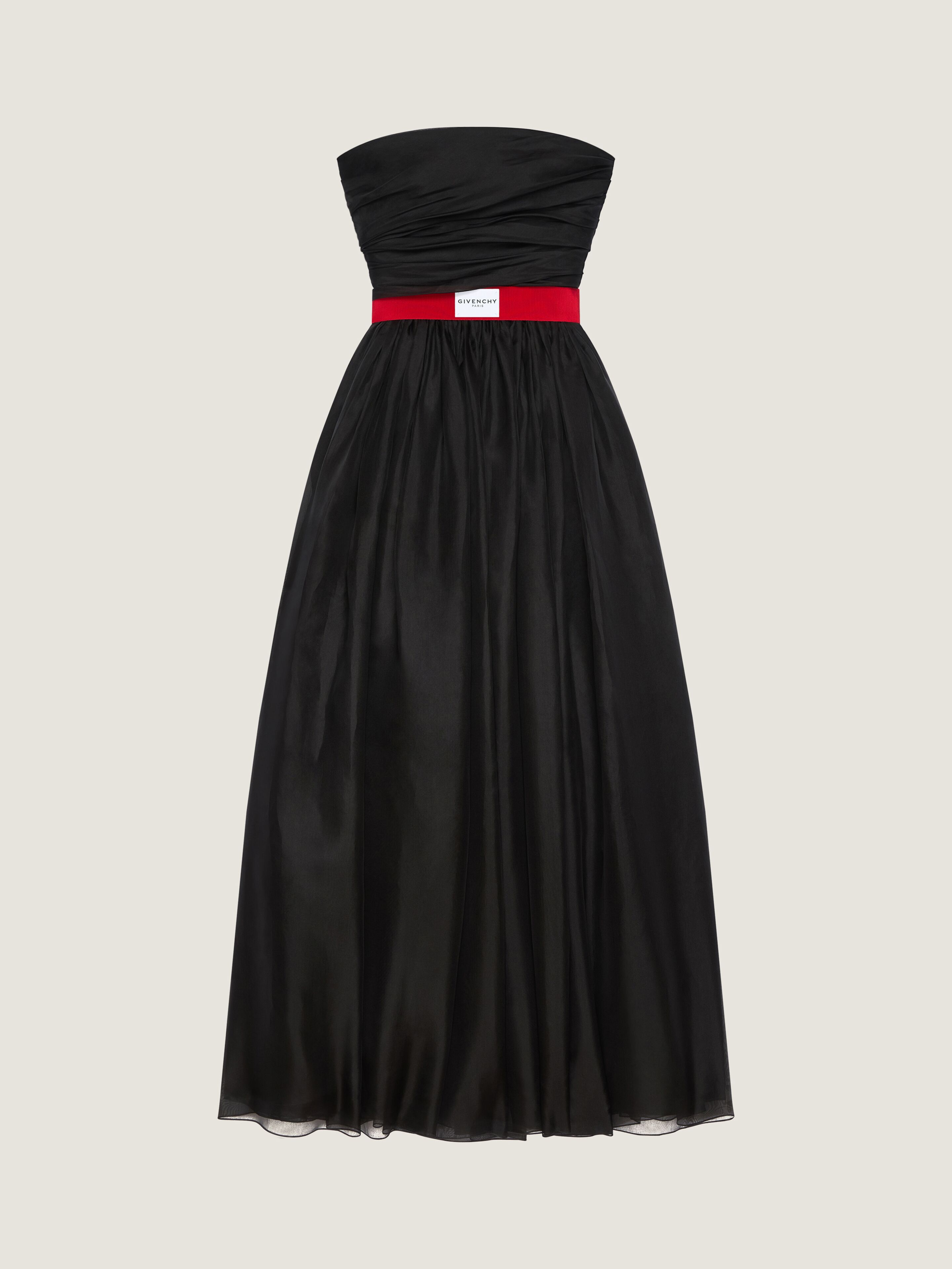 Bustier evening dress in organza
